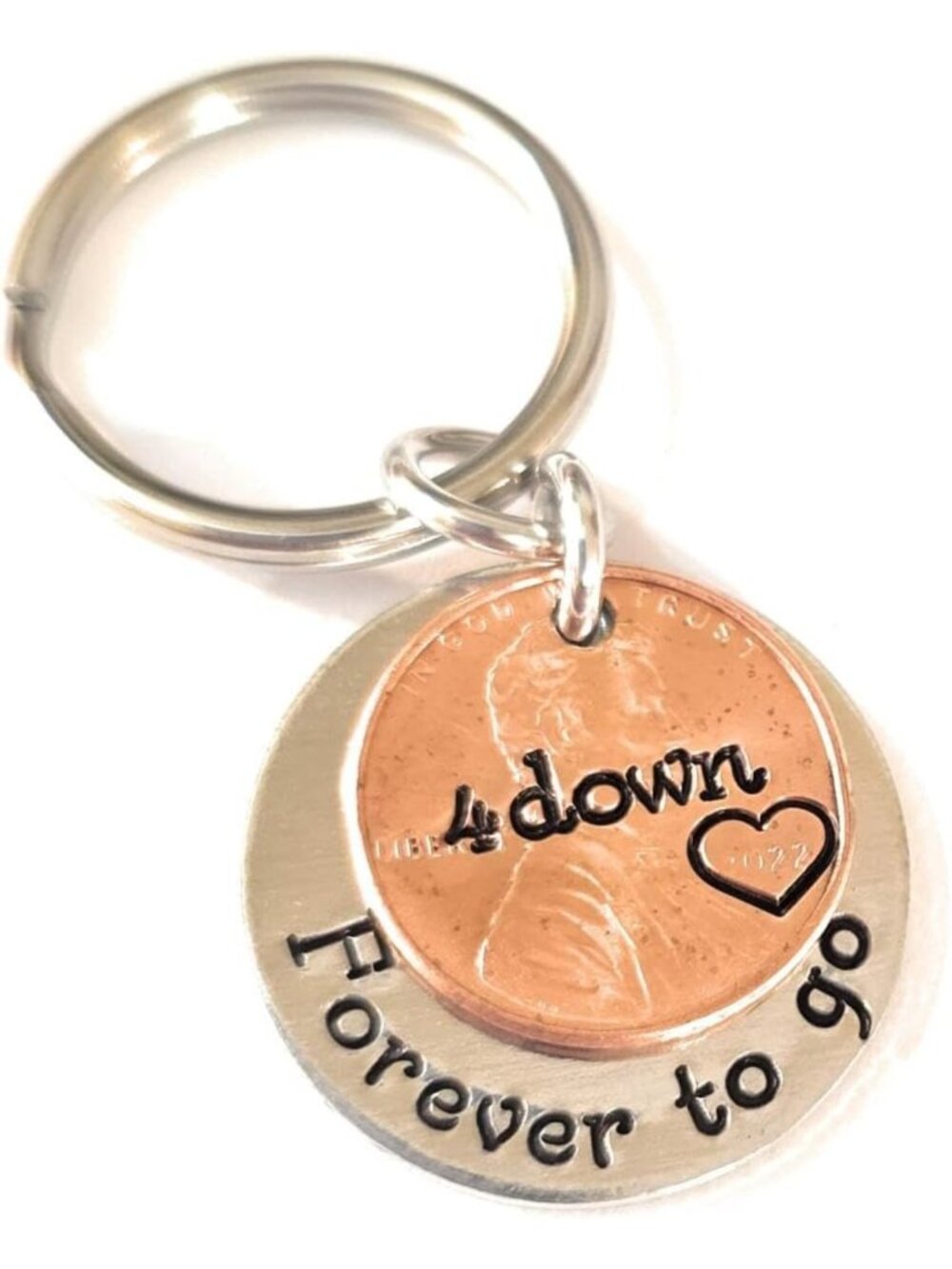 4th Anniversary Keychain - Unique Gift for Couples, Love Token, Forever Together